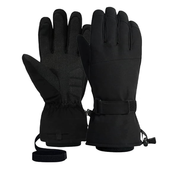 1Pair Pro Ski Gloves with Wrist Guards,Thick Winter Glove for Men Women,Warmest Waterproof and Breathable Touchscreen Snow Gloves for Cold Weather,Ideal for Skiing,Running,Snowboarding,Black,XL,12.8"