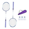 thumbnail image 1 of 1Pair Professional Badminton Rackets 2 Player Light Weight Badminton Racquet Set Shuttlecocks Racquet for Adults Kids, 1 of 9