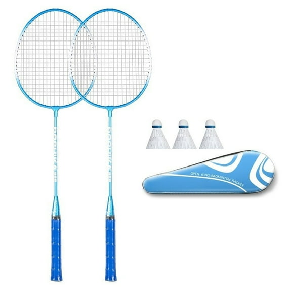 1Pair Professional Double Badminton Racquet Set Light Weight Shuttlecocks Racquet for Outdoor Backyard Games Enduring