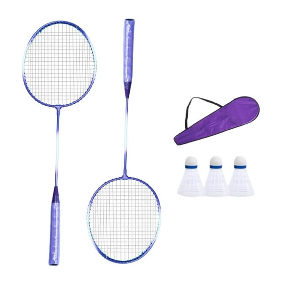 1Pair Professional Double Badminton Racquet Set Light Weight Shuttlecocks Racquet for Outdoor Backyard Games Enduring