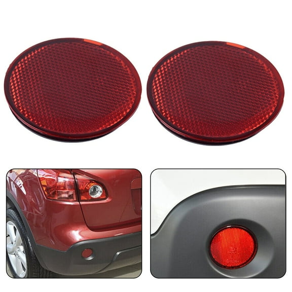 1Pair Rear Left & Right Bumper Red Reflector For Qashqai Qashqai+2 2007-2015