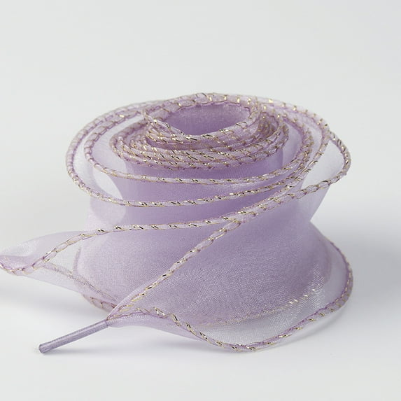 1Pair Satin Ribbon Shoe Laces: 1.57" Wide Solid Color Phnom Penh Wave Snow Yarn Shoelaces for Women - 47 inch / 120CM