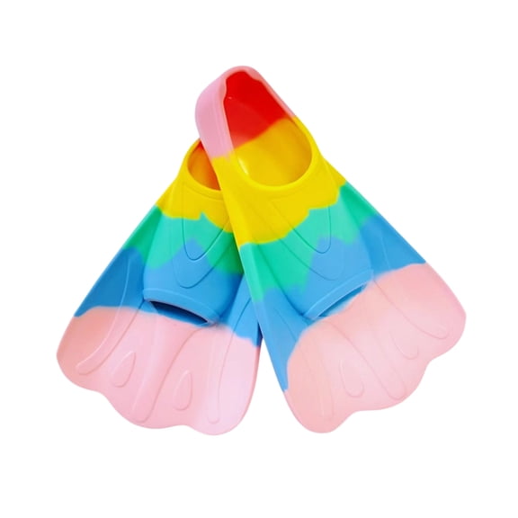 1Pair Silicone Swim Fins Lightweight Training Flippers For Pool Open Water Swimming(Multicolor6-24Cm)