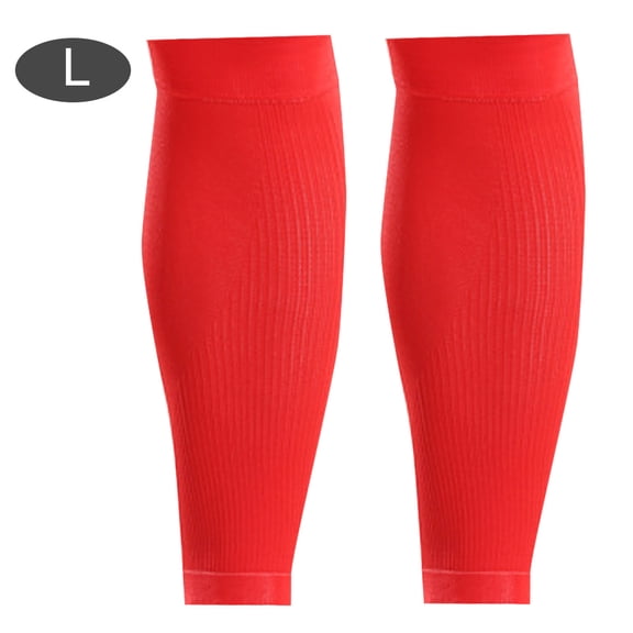 1Pair Sport Training Compression Support Shin Pads Calf Sleeves Protective Gear RedL