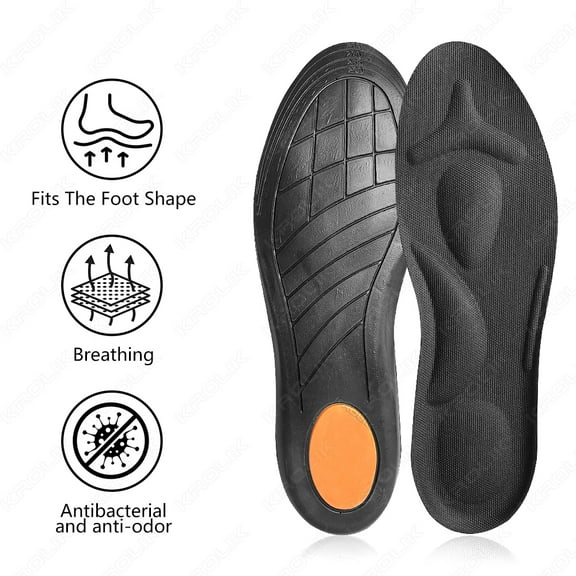 1Pair Sports Insoles for Shoes 5D Massage Soft Deodorant Shock Absorbant Cushion Running Insoles for Men and Women