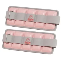 1Pair Sports Weight Cuffs Durable Adjustable Wrist Weights with Fastener Tape SBR Iron Sand Hand Ankle Weights Fitness Equipment (Pink)