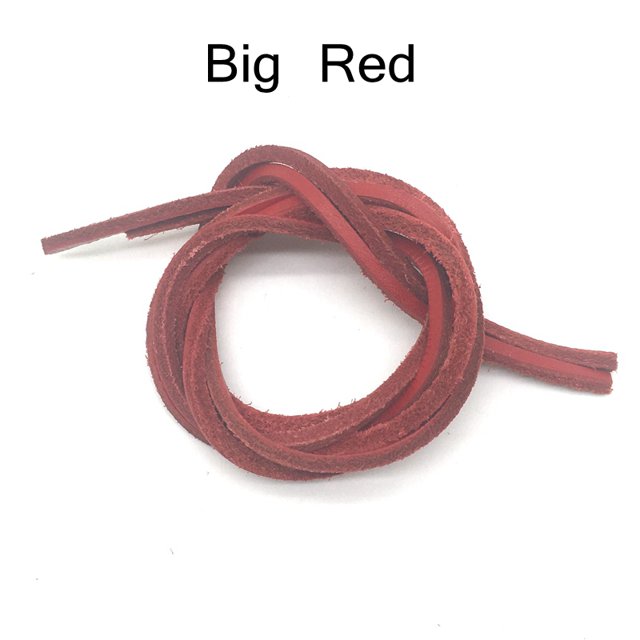 1Pair Square genuine leahter shoelaces unisex retro boot shoe laces