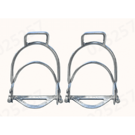 1Pair Stainless Steel Horse Riding Stirrups Anti Slip Rubber Padded Equestrian Stirrup Irons For Horse Training Trail Stable Riding(White-12.2X10.7Cm)