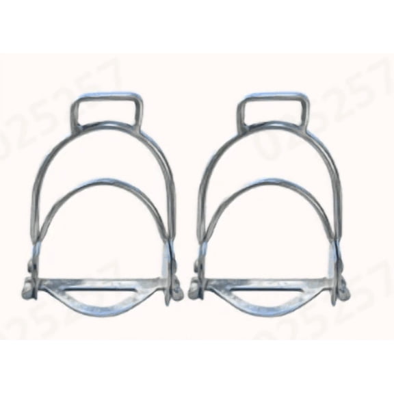 1Pair Stainless Steel Horse Riding Stirrups Anti Slip Rubber Padded Equestrian Stirrup Irons For Horse Training Trail Stable Riding(White-12.2X10.7Cm)