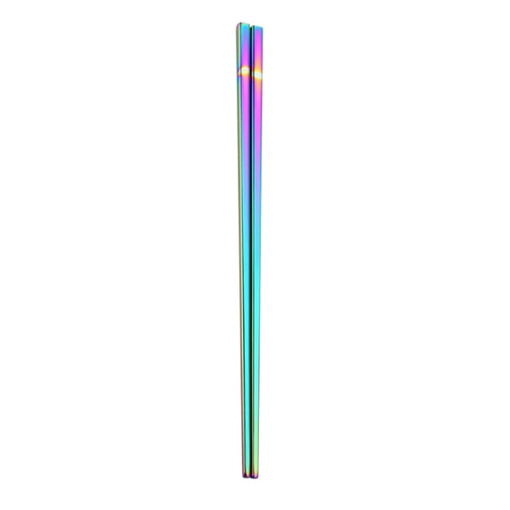 1Pair Stainless Steel Tableware Colorful Length 23cm Chopsticks, Korean Chinese Metal Chop Sticks Tableware, Square Lightweight Reusable Great Chopsticks