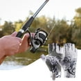thumbnail image 1 of 1Pair Sun Gloves UPF 50+ Fishing Gloves Fingerless UV Protection Breathable Swearproof Fishing Gloves Men/Women for Kayaking Hiking, 1 of 8