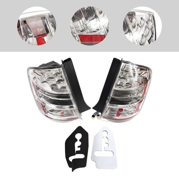 1Pair Tail Lights Brake Rear Lamp LH+RH Side Assembly For Toyota Prius 2004-2009 Tail Light Set For 2004-2009 Toyota Prius Clear Lens Black Housing Left+Right