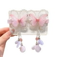 thumbnail image 1 of 1Pair Tassel Butterfly Hair Clips Organza Butterfly Hair Pins Cute Hanging Ear Butterfly Hair Accessories Bride Wedding Hair Barrettes Bobby Pins Accessory for Women Girls, 1 of 4