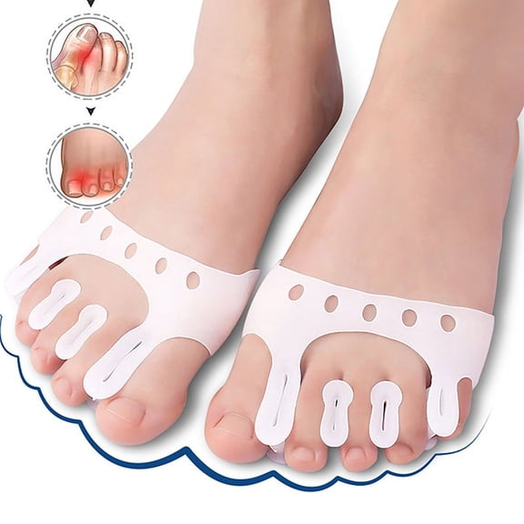1Pair Toe Separator Hallux Valgus Corrector Finger Bunion Orthotics Protector Overlapping Forefoot Pad Foot Care Pedicure