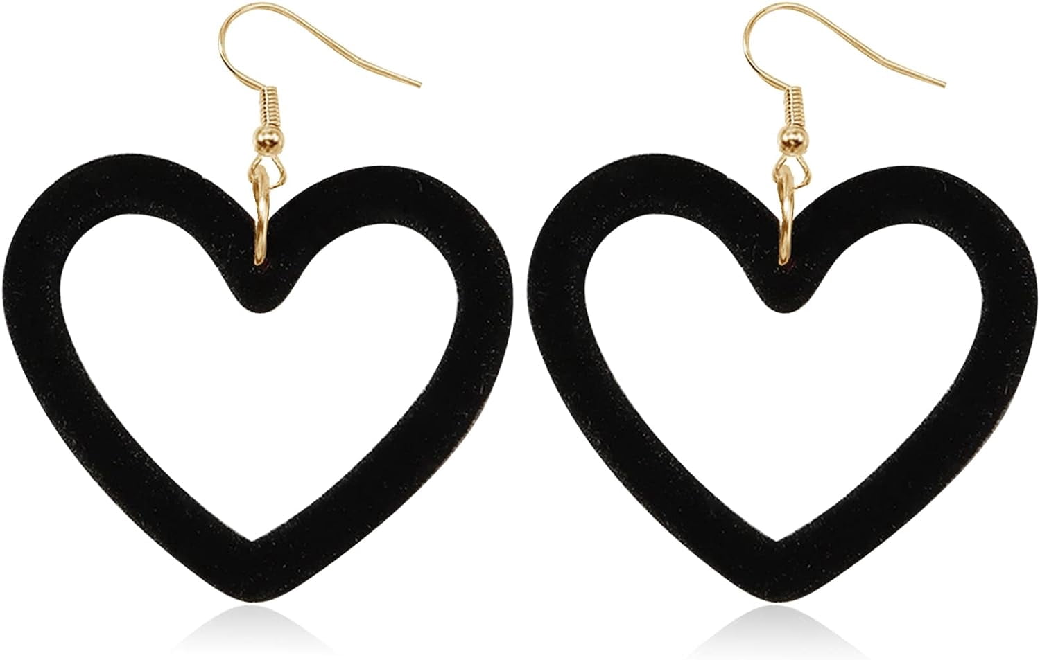 Queen Of Heart Asymmetric Drop Earrings - Poker Card & Clock Design, Alloy, Lightweight, Gift For Women (Black)