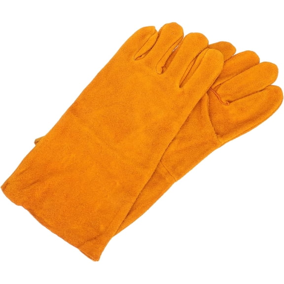 1Pair Wear Resistant Cowhide Garden Work Gloves for Women Durable Outdoor Pruning and Planting Gloves for Weeding Digging and Trimming Tasks