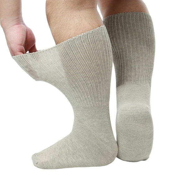 1Pair Wide Diabetic Socks for Women Men,Anti Slip Hospital Socks Extra Width Socks for Swollen Feet Stretch to 30"