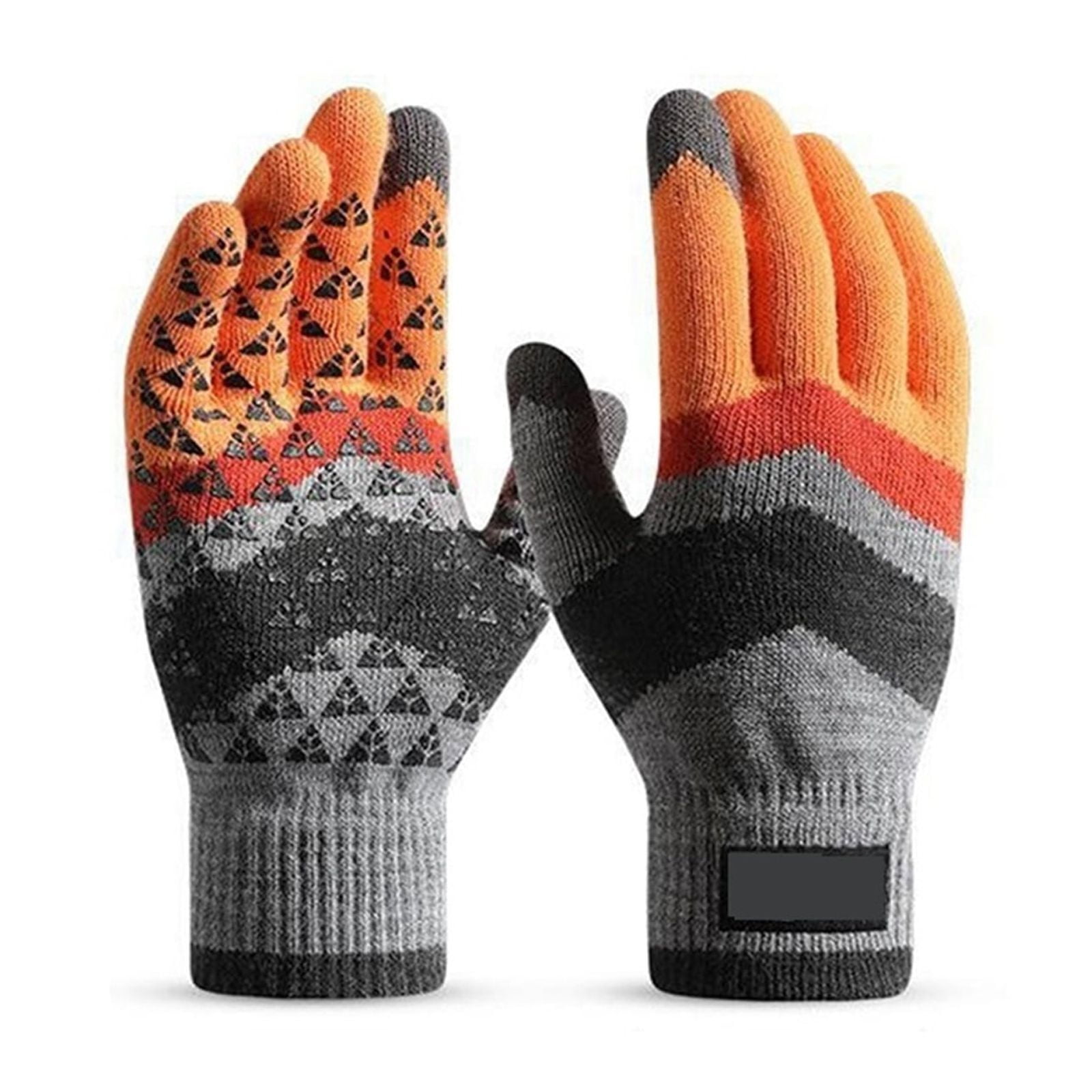 1Pair Winter Knit Gloves Men Women Fashion Warm Fleece Cycling
