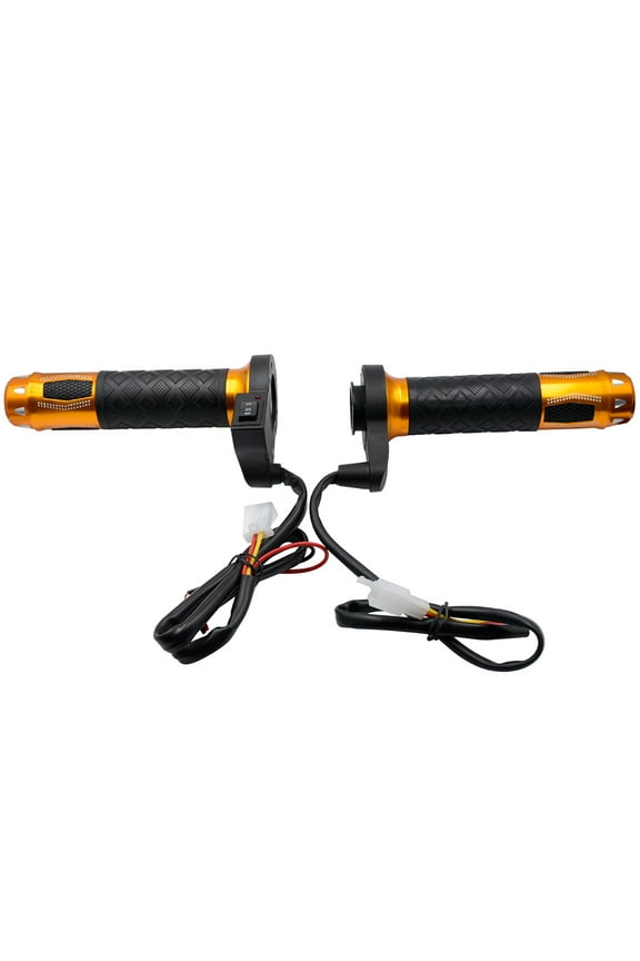 1Pair Winter Motorcycle Aluminium Alloy 12V Electric Heated Hand Grips Handlebar,Golden