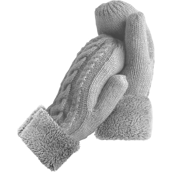 1Pair Winter Warm Mittens for Women, Cozy Thick Knitted Gloves & Mittens Warm Soft Lining Cold Weather Accessories Gifts