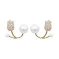 thumbnail image 1 of 1Pair Woman Delicate Tulip Flower Earrings With White Faux Pearl, 1 of 13