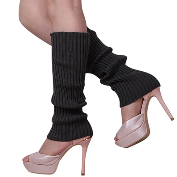 1Pair Women Winter Warm Vertical Stripes Solid Candy Colors Leg Warmers Knitting Socks for Home