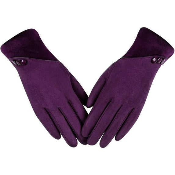 1Pair Womens Winter Warm Gloves With Sensitive Touch Screen Texting Fingers, Fleece Lined Windproof Gloves