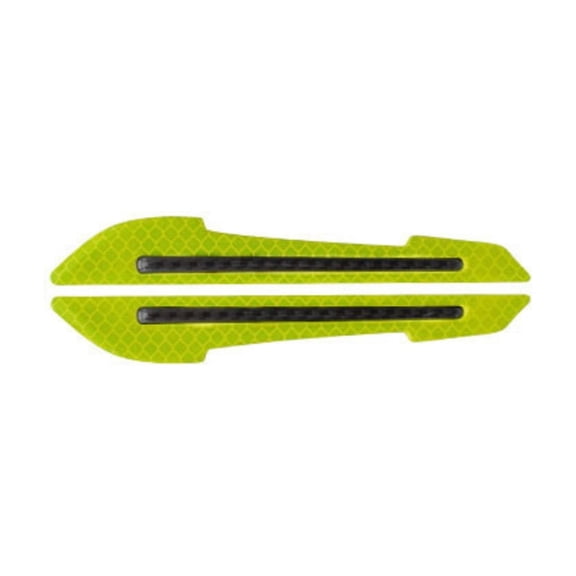 1Pair of Reflective Car Safety Warning Stickers Anti Collision Door Guard Strips Creative Rearview Mirror Scratch Protection Decals Green