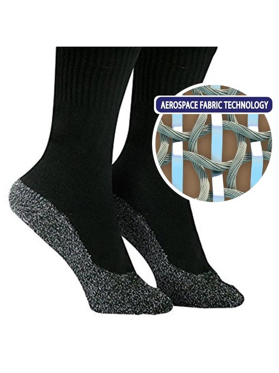 1Pairs 35 Degrees Ultimate Comfort Heating aluminum fiber Thermal Warm Sock - Aluminized Fibers Supersoft Winter Outdoor Sports Warm Thermal Socks Size Large