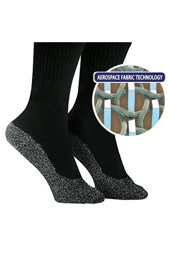 1Pairs 35 Degrees Ultimate Comfort Heating aluminum fiber Thermal Warm Sock - Aluminized Fibers Supersoft Winter Outdoor Sports Warm Thermal Socks Size Large