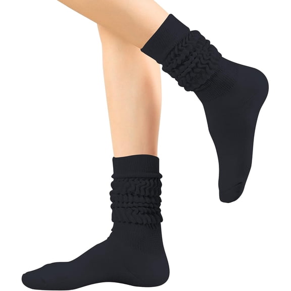 1Pairs Slouch Socks for Women Knee High Socks Cotton Long Scrunch Sock Boot Socks