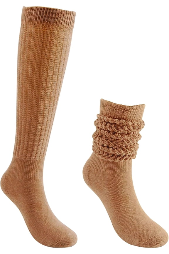 1Pairs Slouch Socks for Women Knee High Socks Cotton Long Scrunch Sock Boot Socks