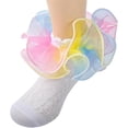 thumbnail image 1 of 1Pairs Toddler Girls Ruffle Socks Double Lace Frilly Princess Dress Sock Cotton Anti-slip Ankle Socks for Kids Years 1-10T, 1 of 5