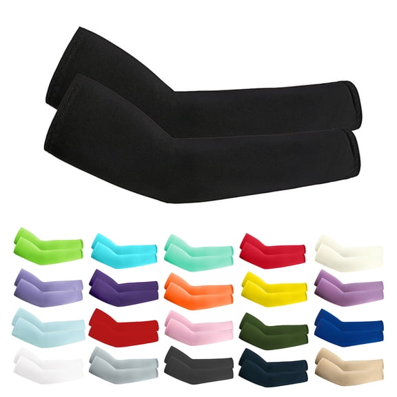 1Pairs Unisex Cooling Arm Sleeves for Sun Protection, Breathable UV Protection Compression Sleeves for Cycling, Running, Driving, and Outdoor Sports,Black