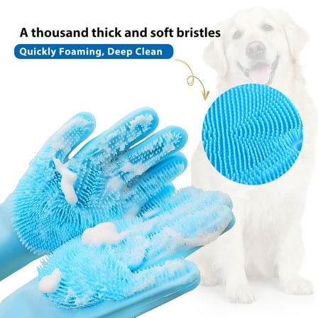 1Pairs Upgraded Pet Grooming Gloves, Bite Resistant & Silicone Gloves for Shedding, Bathing, Massaging – Fit Dogs and Cats