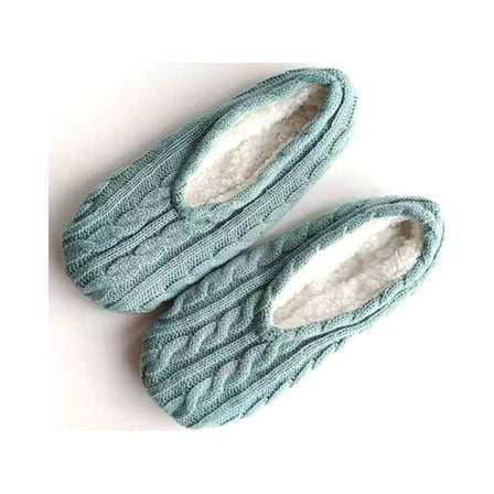 1Pairs Womens Thick & Warm Slipper Socks with Non Slip Grippers - House Socks,light blue