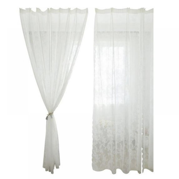 1Panel White Backdrop Curtain Drapes with 6 Hooks for Wedding Decorations 5ft by 6.6ft Soft Lace Drape for Wedding Party Stage Decoration