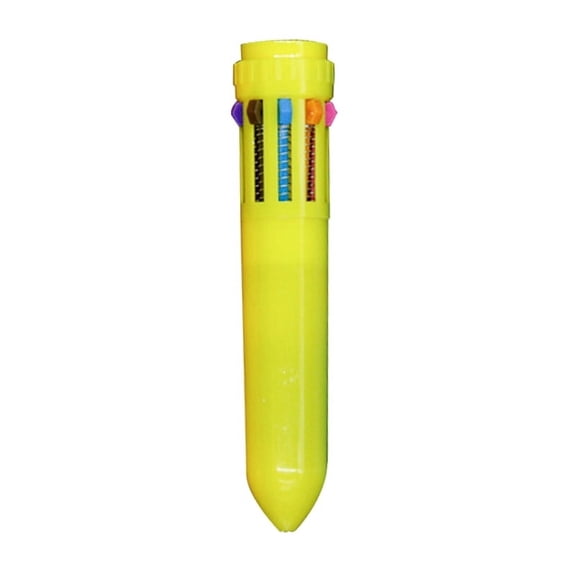 1Pc 10-in-1 Barrel Ballpoint Pen Multiple Ink Colors Retractable Ballpoint Pen