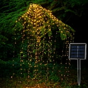 1Pc 100 LEDs Solar Powered Twinkle Firefly Bunch Lights Waterproof Fairy Starry String Lights Decorative Vine Solar Lights for Outdoor Garden Christmas Tree