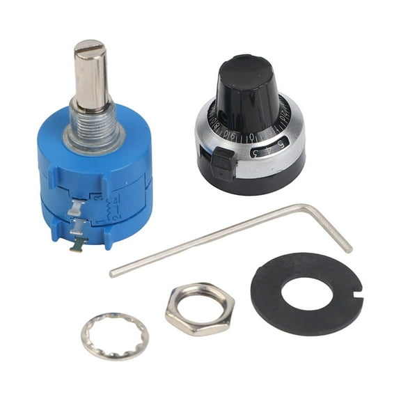 1Pc 10K Ohm Potentiometer 10 Turn Adjustable Potentiometer With Counting Dial Rotary Knob Tool Rotary Wire Wound Potentiometer