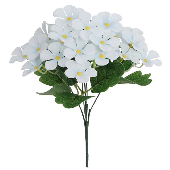 1Pc 11" Artificial Flowers for Outdoor, UV Resistant Fake Blue Geranium Bush, Faux Silk Wildflower Blossom Bundle for Window Box Porch Pots