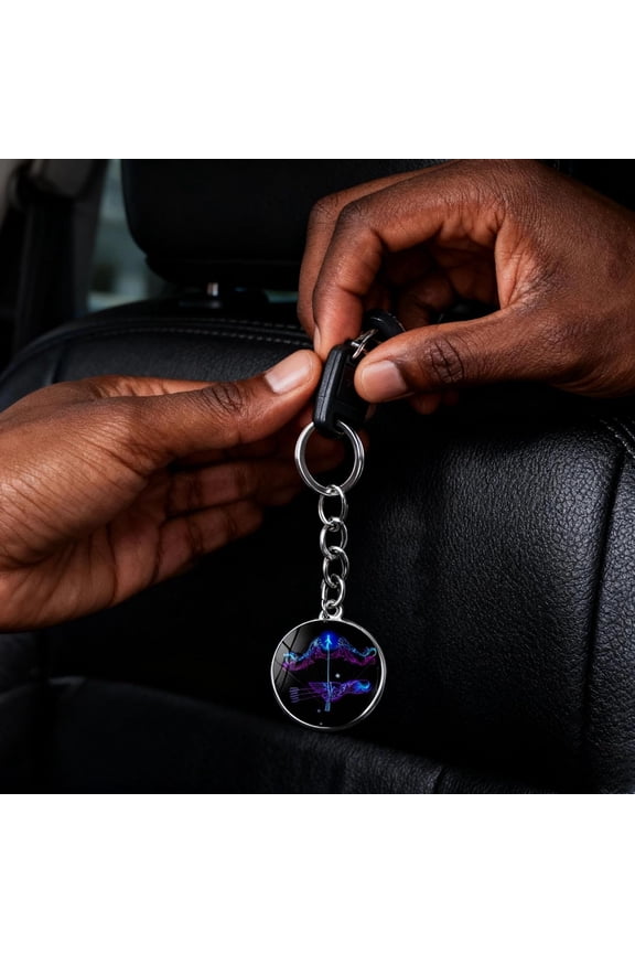 1Pc 12 Constellations Portable Pendant Keychain- Dual Personality Charm for Night Driving & Astrology Gifts（Sagittarius）