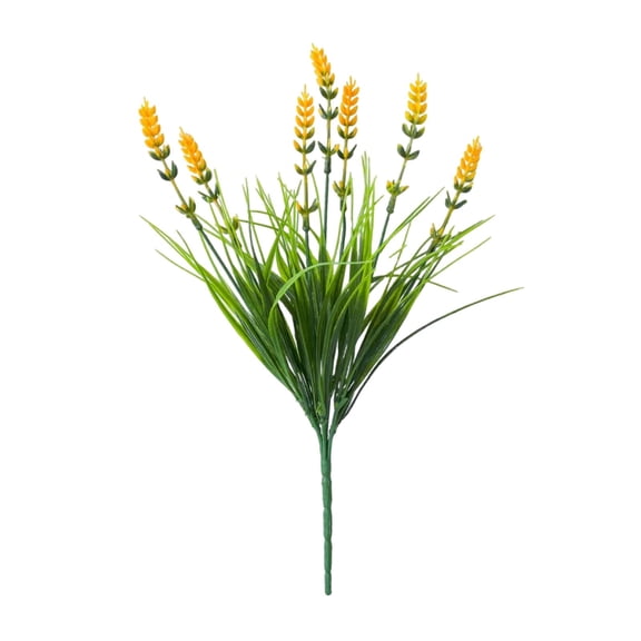 1Pc 14.5" Artificial Yellow Lavender Bouquet, Vibrant Fake Spring Wildflowers for Balcony Farmhouse Decor