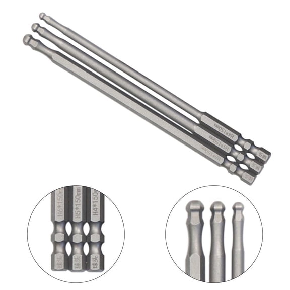 1Pc 150Mm Ball End Hex Screwdriver Bit Metric Hex Bit Long Magnetic Driver Bit H4 H5 H6 For Automotive Household Manufacturing H4 Fangkenuo