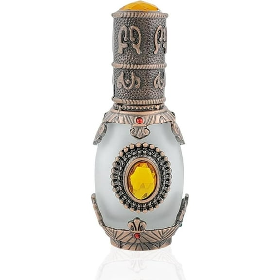 1Pc 15ML Retro Empty Glass Dropper Bottles for Essential Oils Lab with Cover Refillable Bottle Bronze 3.8x3.6x9.1cm Capacity 15ml(0.51fl. oz) Gold