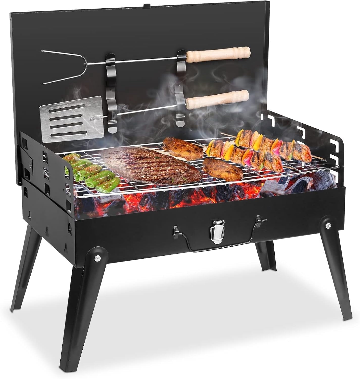 NOBRAND 16.7 Inch Charcoal Kettle Grill, Foldable