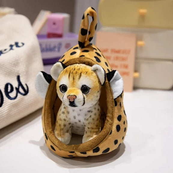 1Pc 18CM Kawaii Animal Nests Plush Toy Simulation Tiger Lion Leopard Nest Plushie Doll Stuffed Soft Funny Birthday Gift