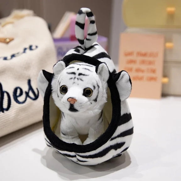 1Pc 18CM Kawaii Animal Nests Plush Toy Simulation Tiger Lion Leopard Nest Plushie Doll Stuffed Soft Funny Birthday Gift