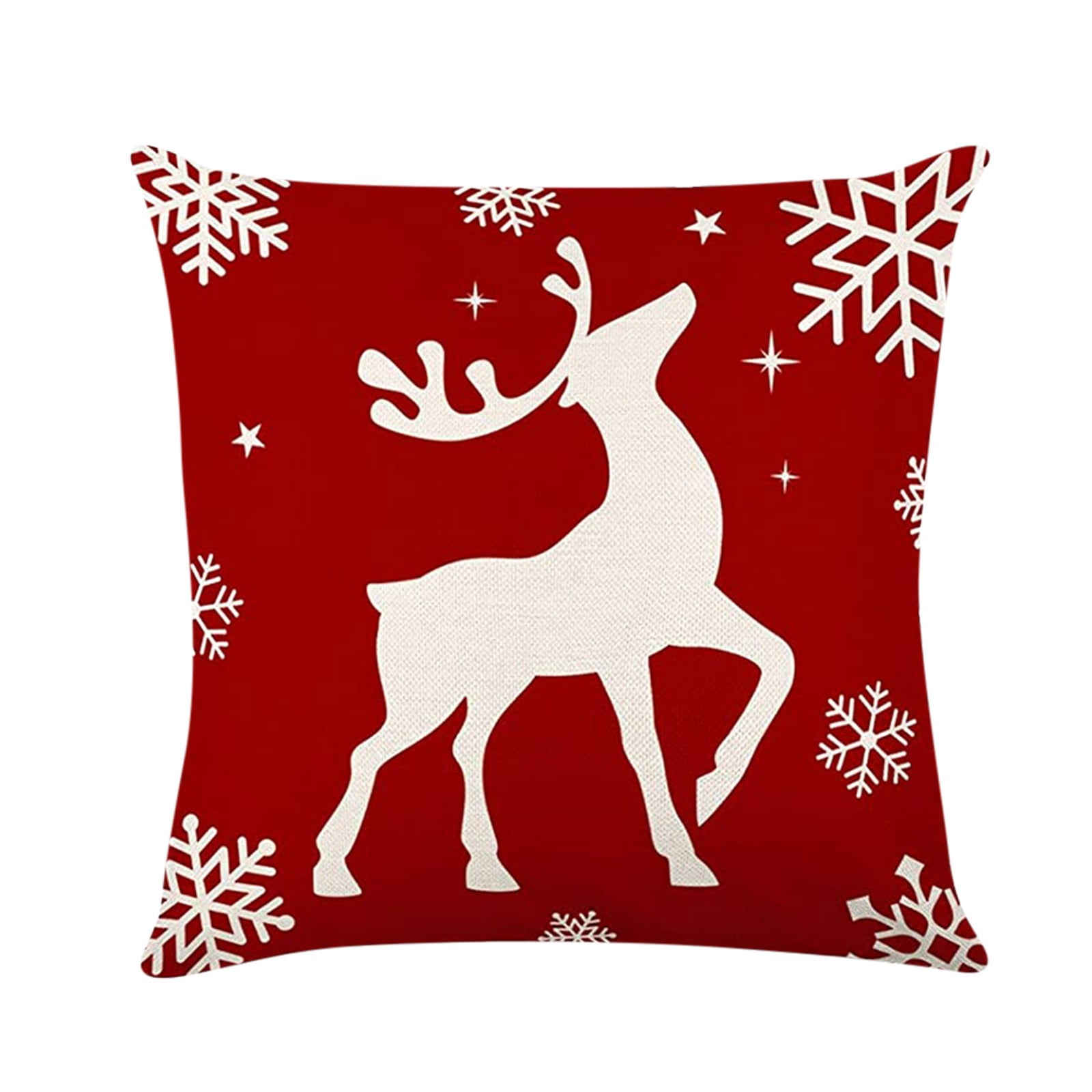 1Pc 18X18 Inch Home Christmas Covers Pillowcase Snowflake Letter Printing Cushion Case Sofa