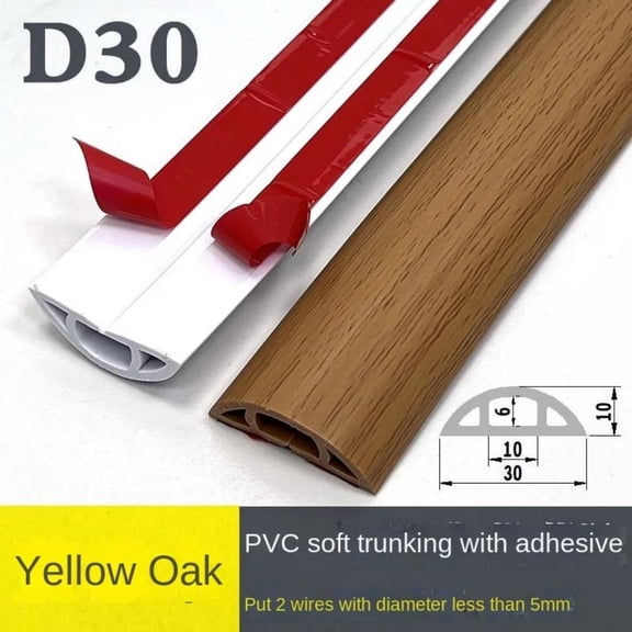 1Pc 1M Pvc Floor Wire Cover Self-adhesive Power Cable Protector Extension Electric Wire Duct Slot Cable Sleeves Hider Covers